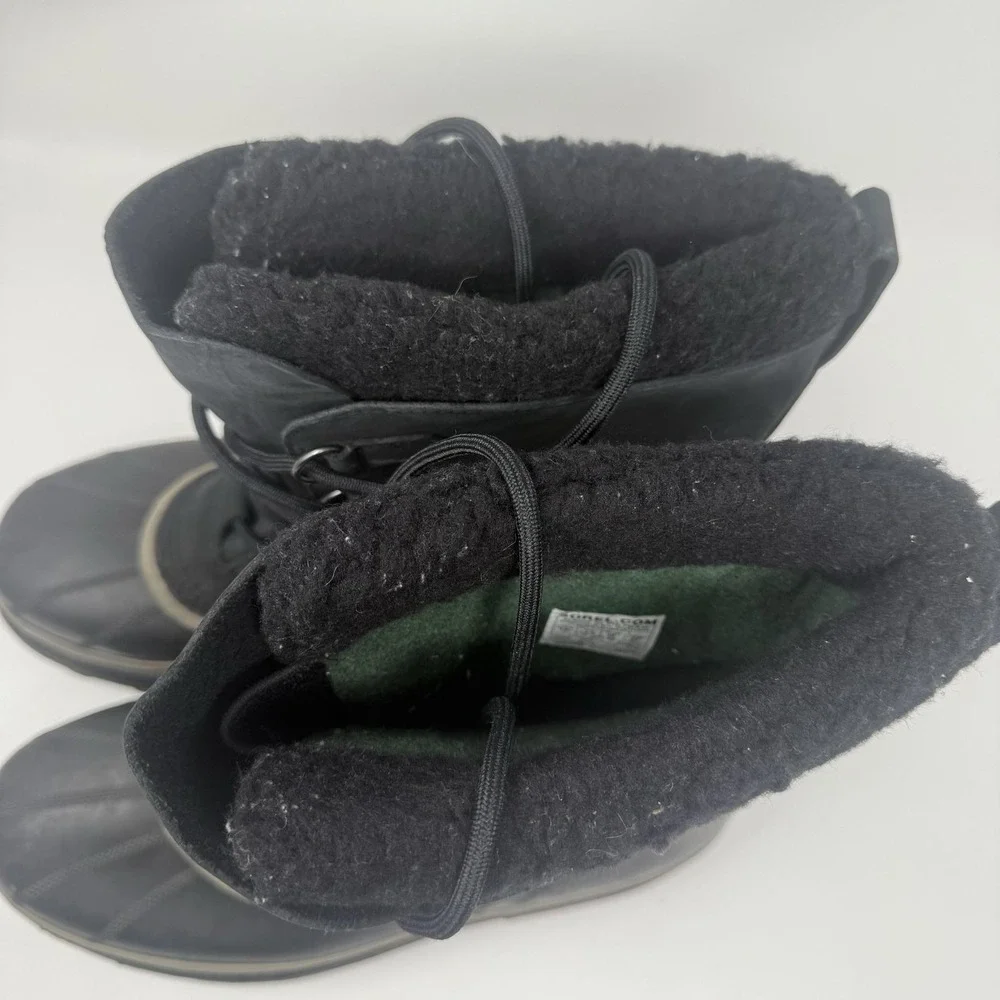 Sorel Caribou Snow Boots Mens Size 13 Black Waterproof Insulated NM1000-014